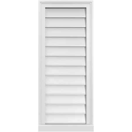 Ekena Millwork Vertical Surface Mount PVC Gable Vent w/ 2"W x 2"H , Brickmould Sill Frame, 16"W x 38"H GVPVE16X3803SN